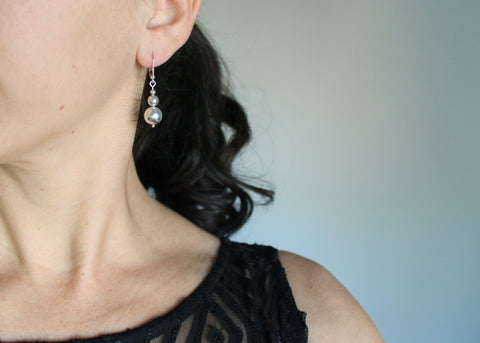 Silver Bauble dangle earrings