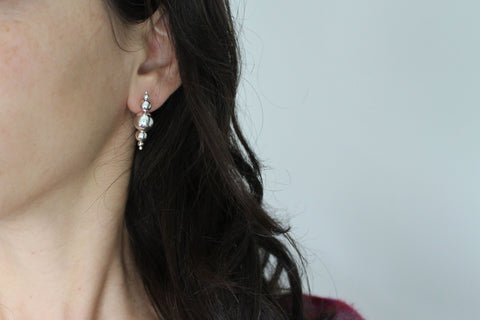 Silver Bauble stud earrings