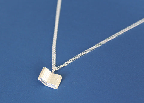 Customizable Open Book Necklace