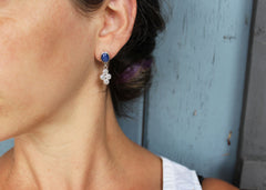 Bouquet earrings with reclaimed star sapphires