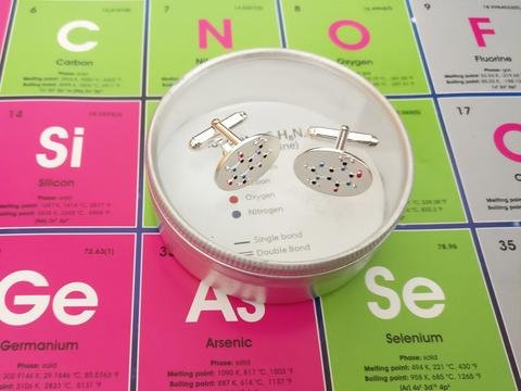 Chocolate (Theobromine) Molecule Cufflinks - C7H8N4O2