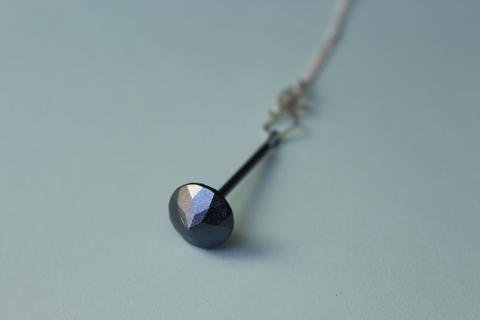 Oxidized Silver Spinning Top Necklace