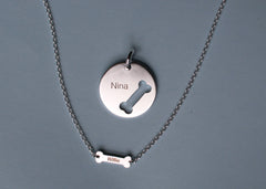 Custom engraving add-on for Dog-Human Best Friends Necklace Set in Sterling Silver