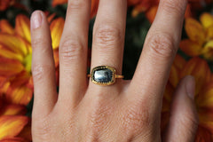 Hematite Lost & Found gold-plated Ring - ready to ship size 6