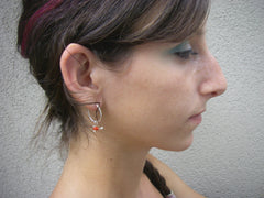 H2O water molecule hoop earrings