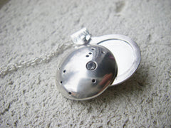 Look Up at the Stars - Custom Constellation swivel photo locket in sterling silver with stone