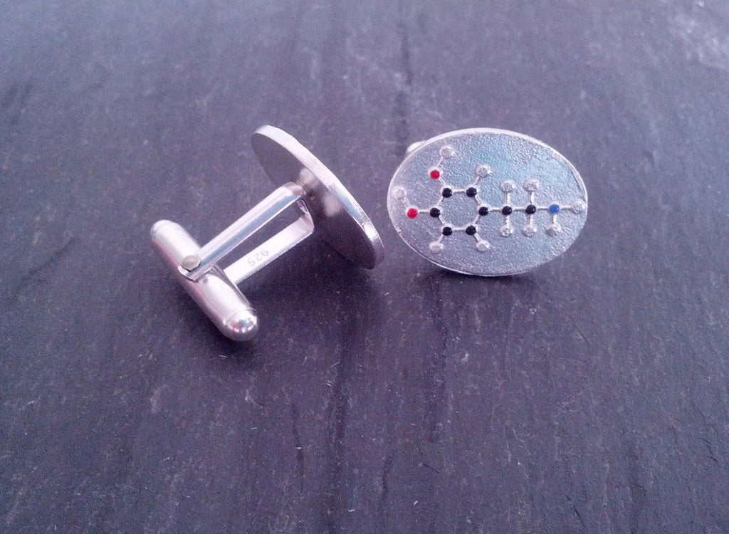 Dopamine Molecule Cufflinks - C6H3(OH)2-CH2-CH2-NH2