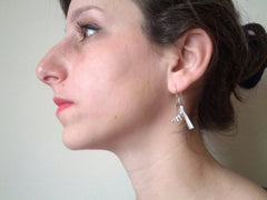 Constructivist Wasp Earrings in sterling silver