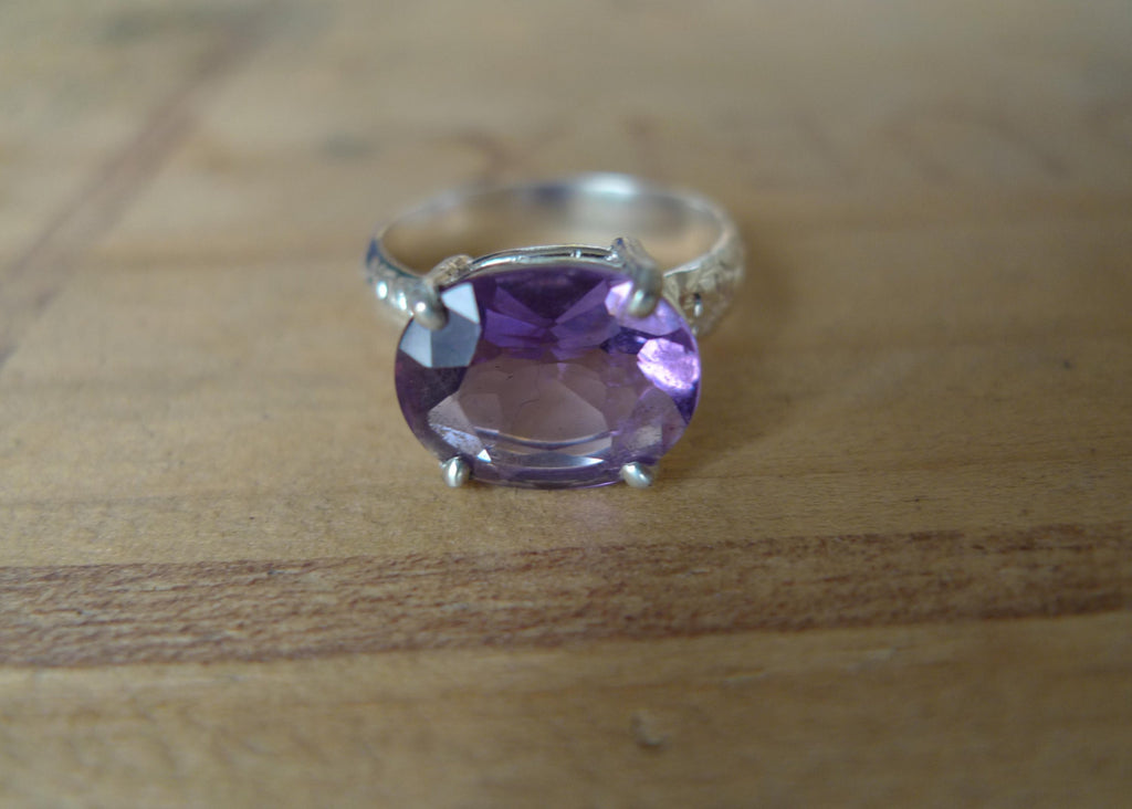 Oval Amethyst Lost & Found Cocktail Ring - ready to ship size 6.5