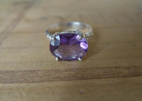 Oval Amethyst Lost & Found Cocktail Ring - ready to ship size 6.5