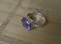Oval Amethyst Lost & Found Cocktail Ring - ready to ship size 6.5