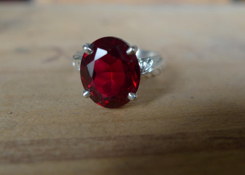 Oval Ruby Lost & Found Cocktail Ring - ready to ship size 6.5