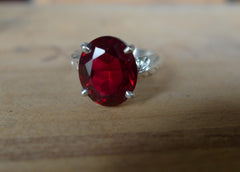 Oval Ruby Lost & Found Cocktail Ring - ready to ship size 6.5