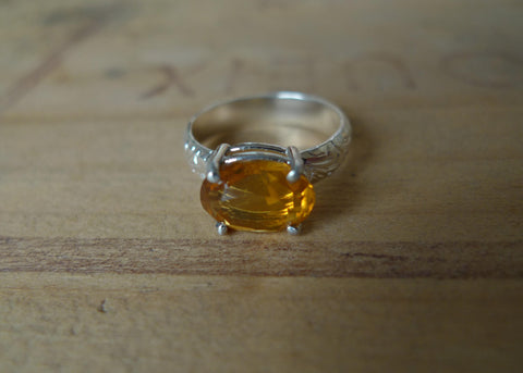 Dark Oval Citrine Lost & Found Cocktail Ring - ready to ship size 6.5