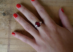 Oval Ruby Lost & Found Cocktail Ring - ready to ship size 6.5
