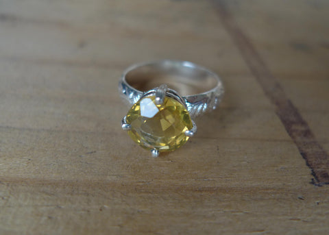 Light Yellow Citrine Lost & Found Cocktail Ring - ready to ship size 6