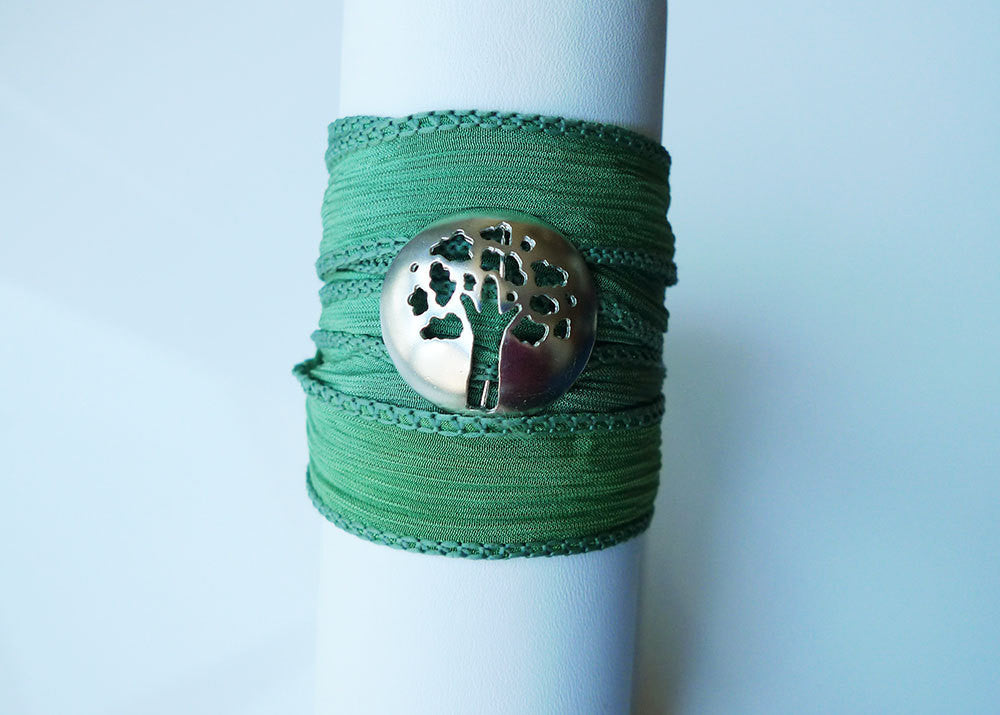 Tree of Life/Oak Tree Wrap Bracelet in Balsam