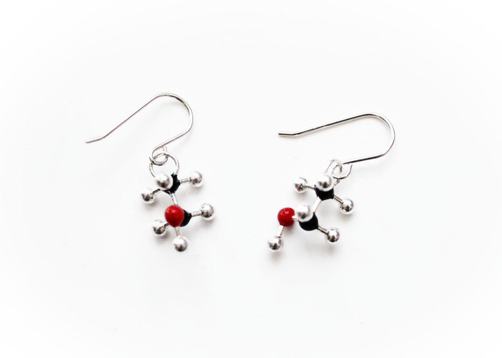 Alcohol Molecule Earrings - CH3CH2OH