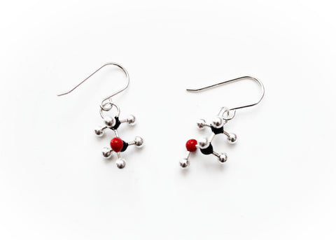Alcohol Molecule Earrings - CH3CH2OH