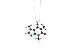 Caffeine Molecule Necklace - C8H10N4O2