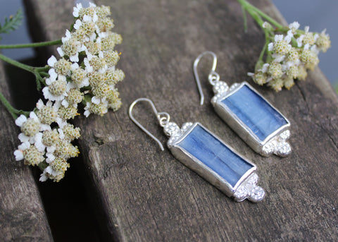 Flower Crown Earrings with Kyanite