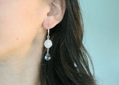 Moonstone and Blue Topaz drop earrings