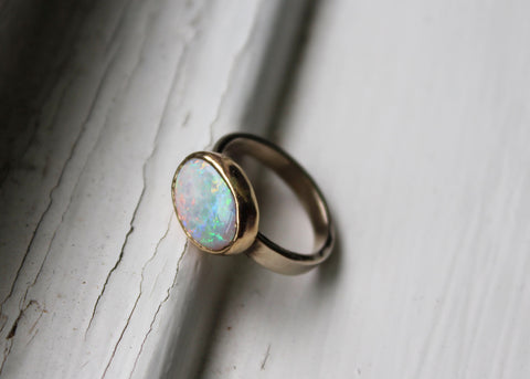 Opal Lost & Found Ring in white and yellow gold - ready to ship size