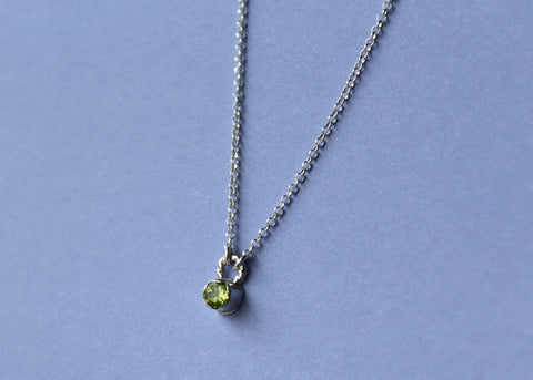 SPROUT reclaimed Peridot necklace in Sterling Silver