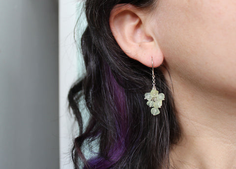 FROZEN Earrings with Prehnite in Sterling Silver