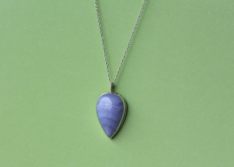 THAW purple lace agate necklace in Sterling Silver