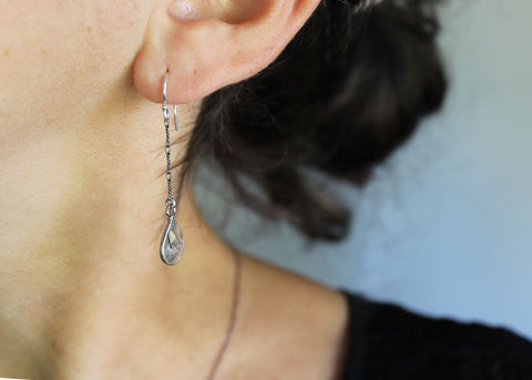 First frost earrings with Rutilated Quartz in Sterling silver