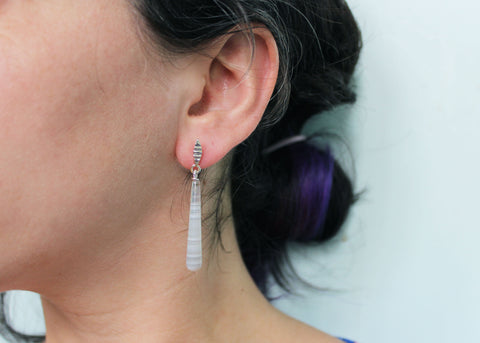 SEED Earrings with Agate drops in Sterling Silver