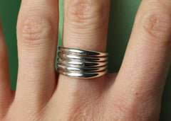 Wavelength Ring dainty stacking band in Sterling Silver