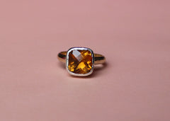 Topaz Lost & Found Ring in yellow gold and sterling silver - ready to ship size