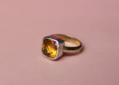 Topaz Lost & Found Ring in yellow gold and sterling silver - ready to ship size