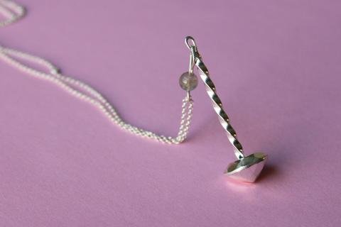 Twist Silver Spinning Top Necklace