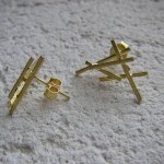 Mini Gold Plated Slashpile Studs